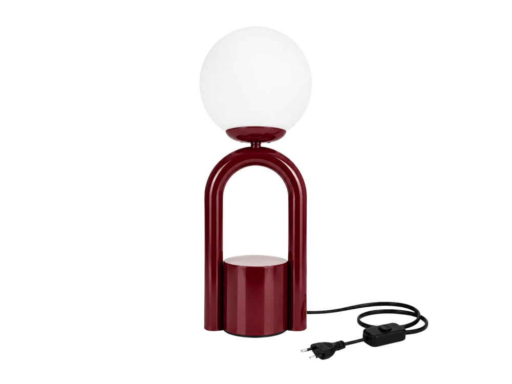 Tischlampe aus Metall „Loop“ – 15 x 15 cm – Bordeaux