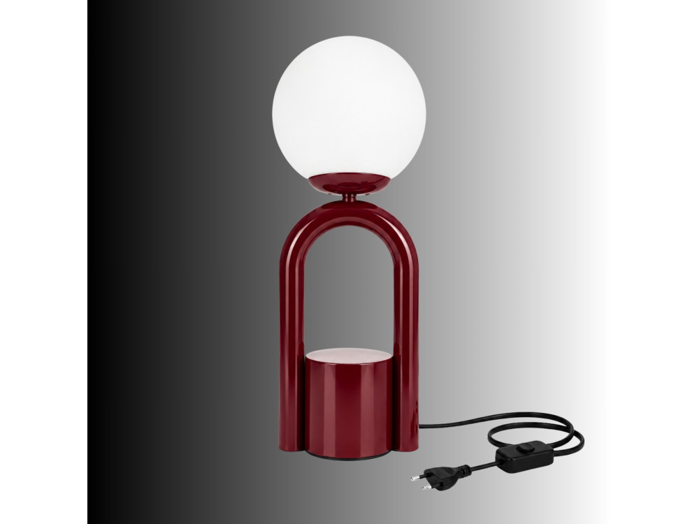 Tischlampe aus Metall „Loop“ – 15 x 15 cm – Bordeaux