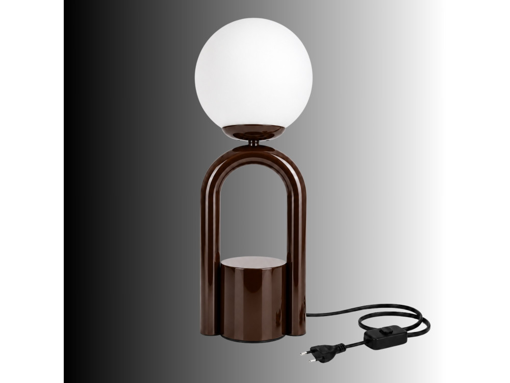 Tischlampe aus Metall „Loop“ – 15 x 15 cm – Braun