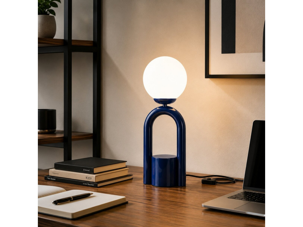Tischlampe aus Metall „Loop“ – 15 x 15 cm – Blau