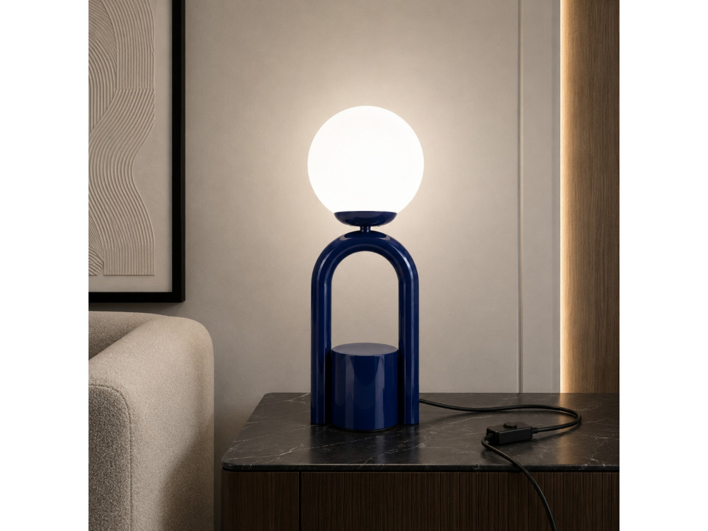 Tischlampe aus Metall „Loop“ – 15 x 15 cm – Blau