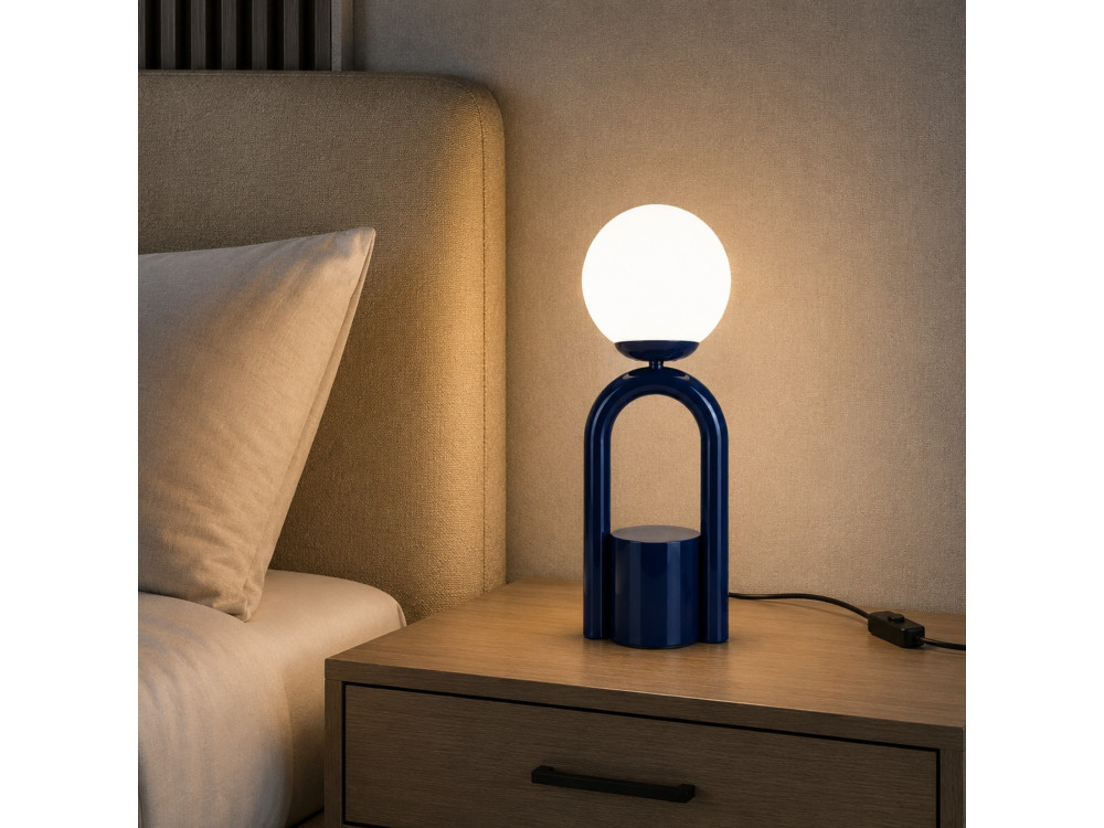 Tischlampe aus Metall „Loop“ – 15 x 15 cm – Blau