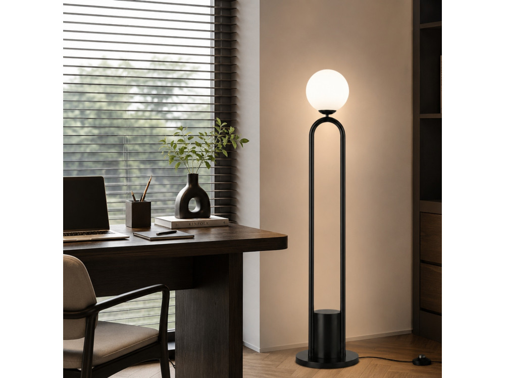 Metall-Stehlampe „Loop“ – 30 x 30 cm – Schwarz