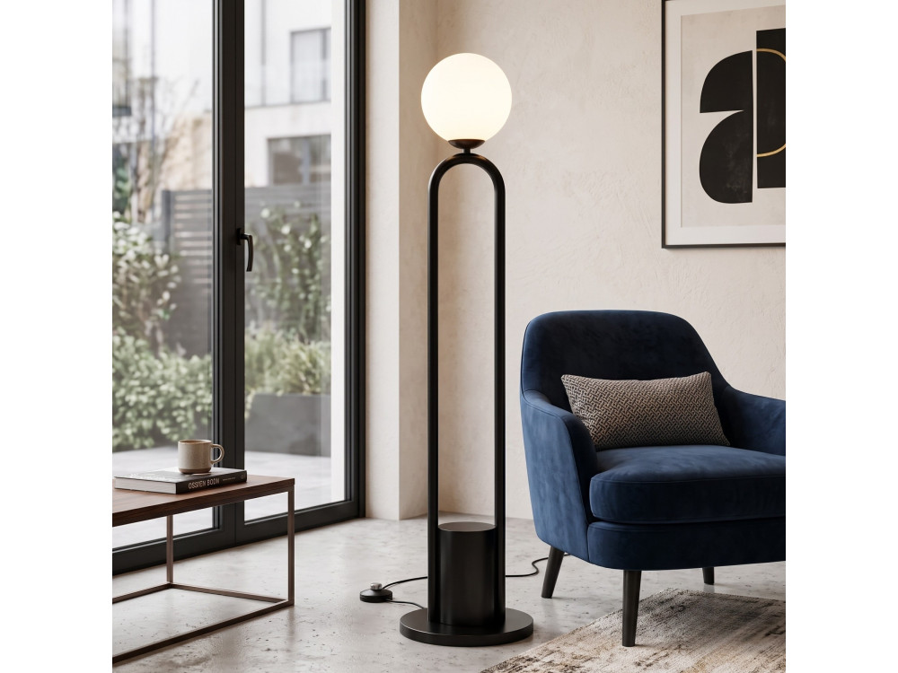 Metall-Stehlampe „Loop“ – 30 x 30 cm – Schwarz