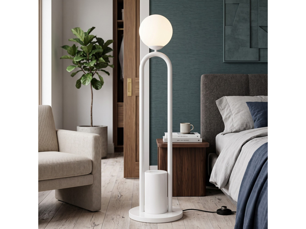 Metall-Stehlampe „Loop“ – 30 x 30 cm – Weiß
