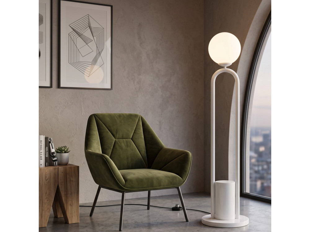 Metall-Stehlampe „Loop“ – 30 x 30 cm – Weiß