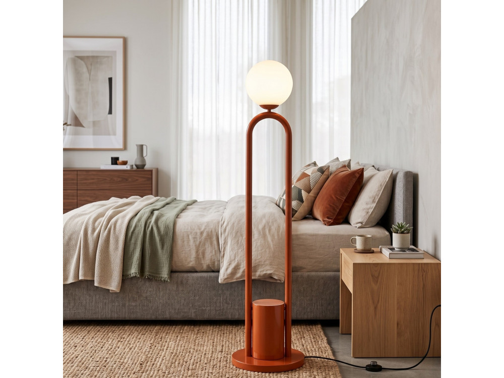Metall-Stehlampe „Loop“ – 30 x 30 cm – Braun