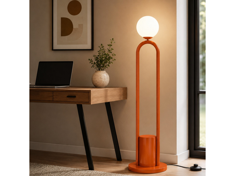 Metall-Stehlampe „Loop“ – 30 x 30 cm – Braun