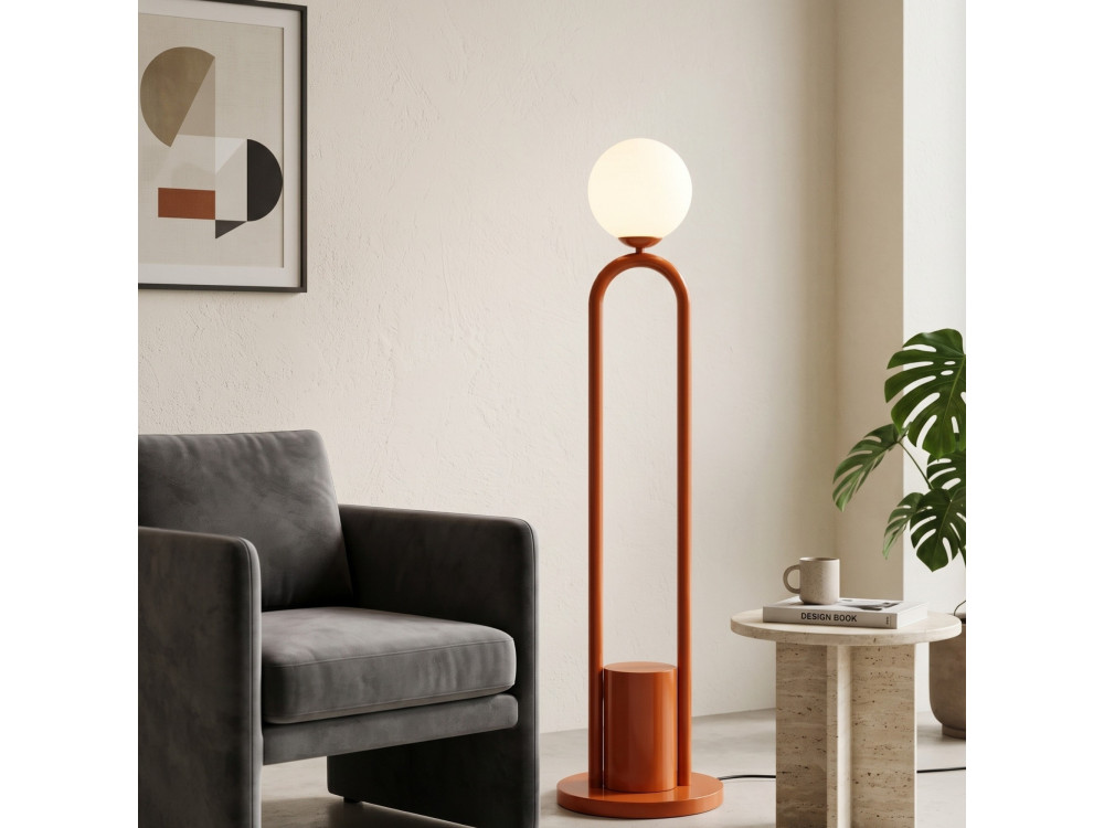 Metall-Stehlampe „Loop“ – 30 x 30 cm – Braun