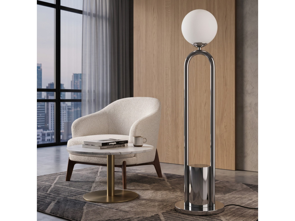 Metall-Stehlampe „Loop“ – 30 x 30 cm – Grau