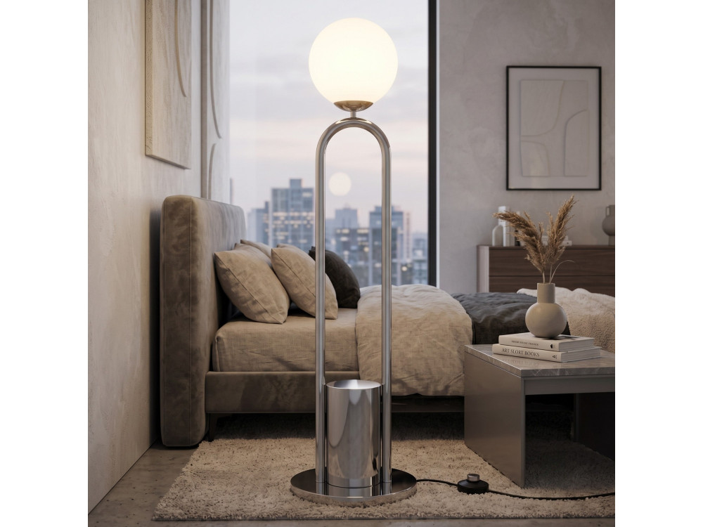 Metall-Stehlampe „Loop“ – 30 x 30 cm – Grau