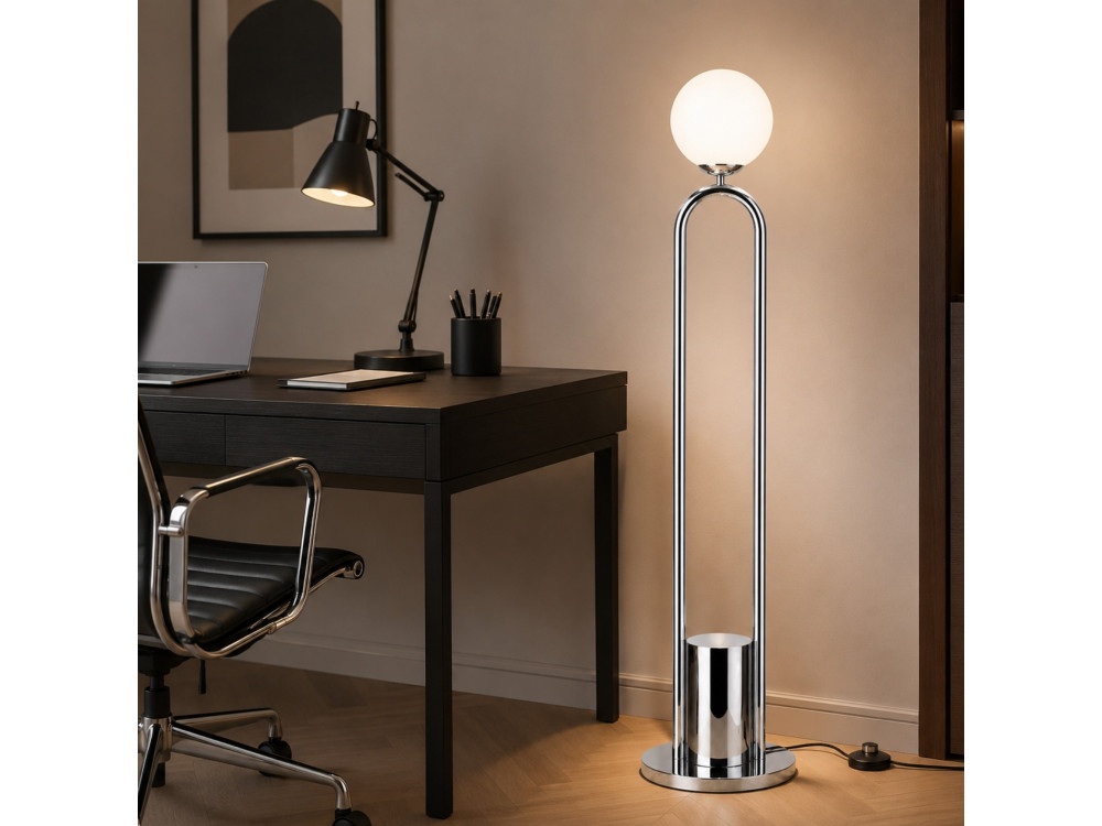 Metall-Stehlampe „Loop“ – 30 x 30 cm – Grau