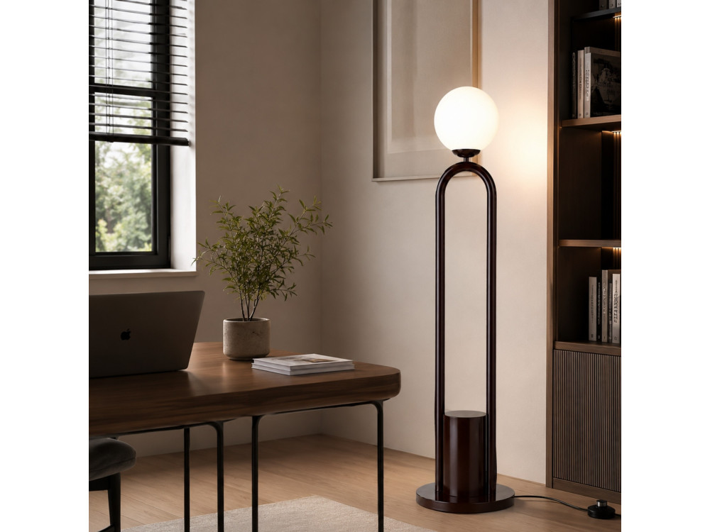 Metall-Stehlampe „Loop“ – 30 x 30 cm – Braun