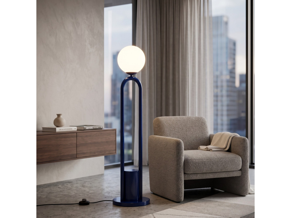 Metall-Stehlampe „Loop“ – 30 x 30 cm – Blau