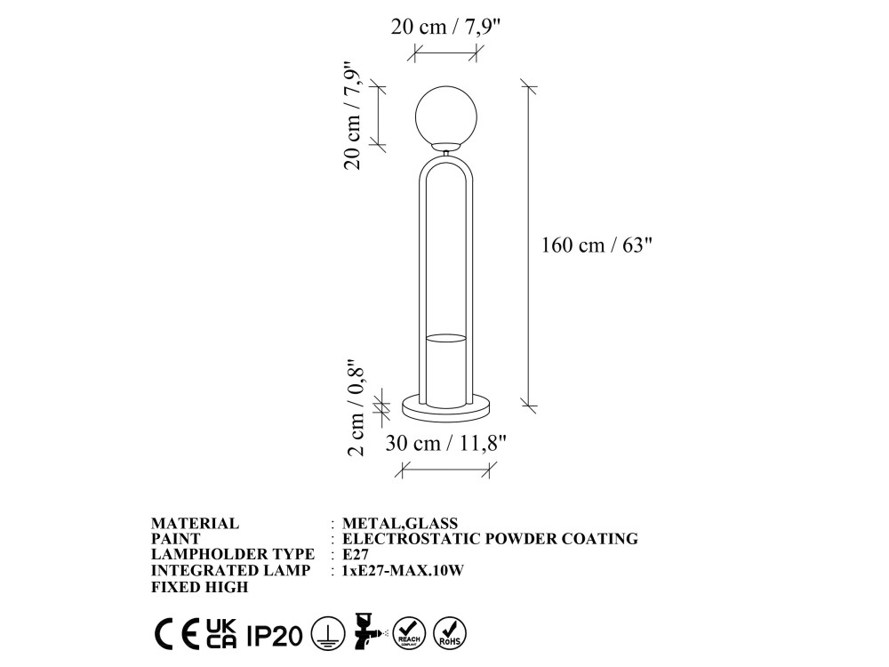 Metall-Stehlampe „Loop“ – 30 x 30 cm – Blau