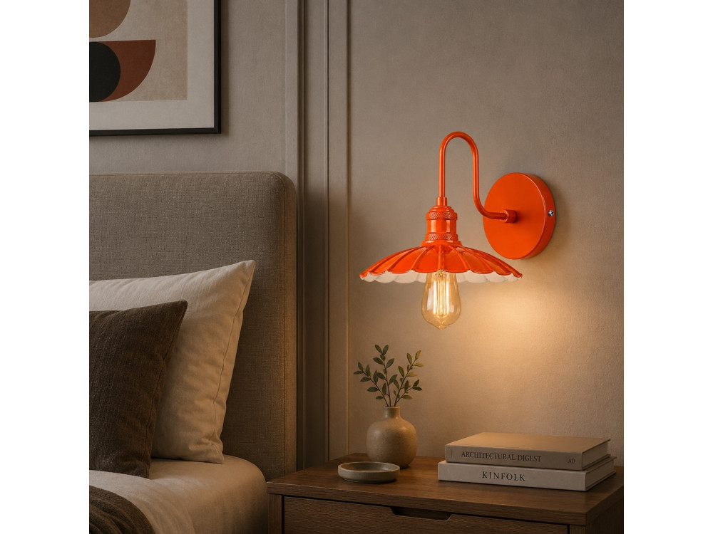 Wandleuchte aus Metall „Volan“ – 25 x 30 cm – Orange