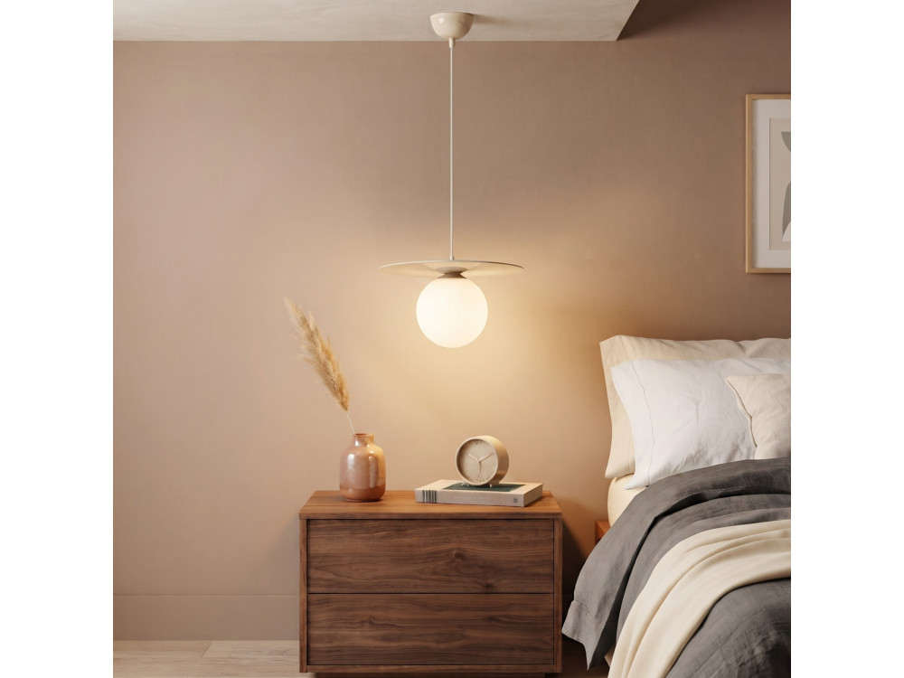 Metall-Hängeleuchte „Vesper“ – 40 x 40 cm – Beige
