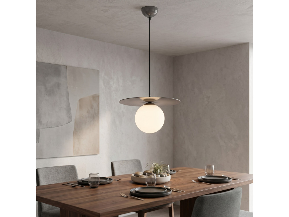 Metall-Hängeleuchte „Vesper“ – 40 x 40 cm – Grau