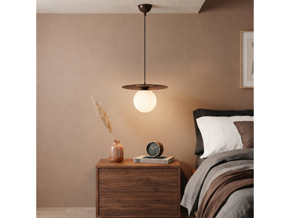 Metall-Hängeleuchte „Vesper“ – 40 x 40 cm – Braun
