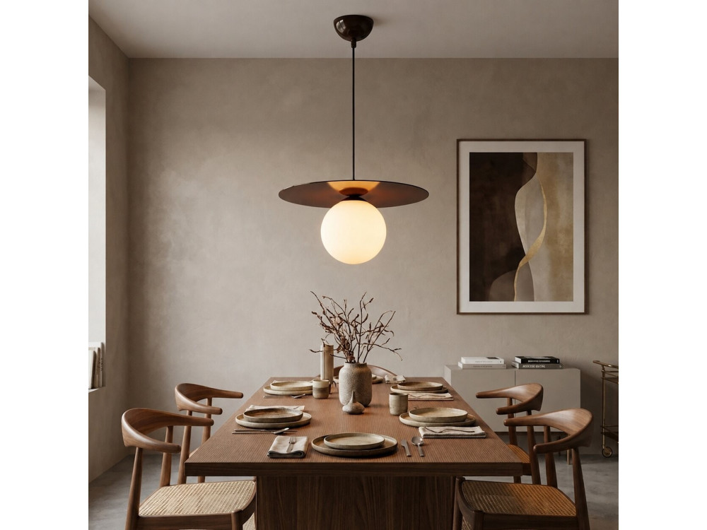 Metall-Hängeleuchte „Vesper“ – 40 x 40 cm – Braun