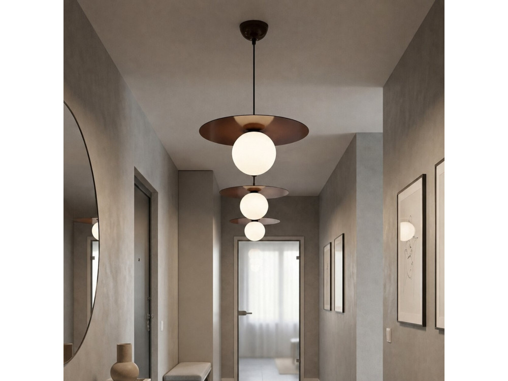 Metall-Hängeleuchte „Vesper“ – 40 x 40 cm – Braun