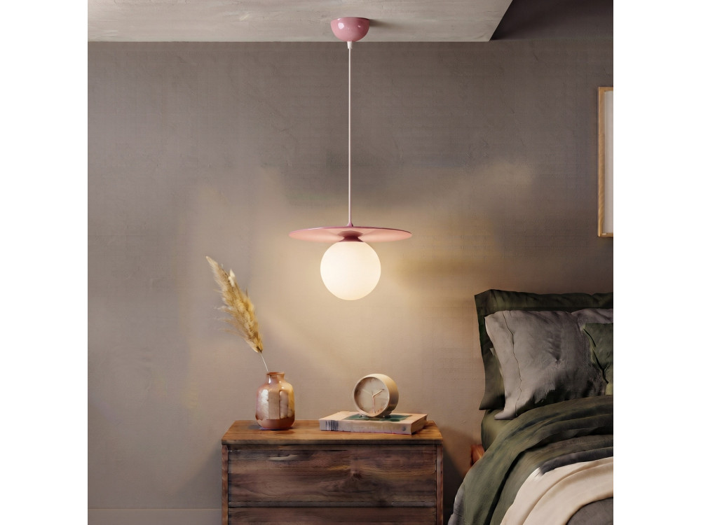 Metall-Hängeleuchte „Vesper“ – 40 x 40 cm – Rosa