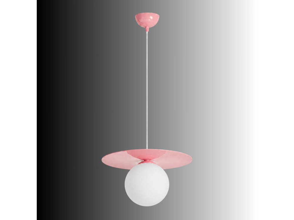 Metall-Hängeleuchte „Vesper“ – 40 x 40 cm – Rosa