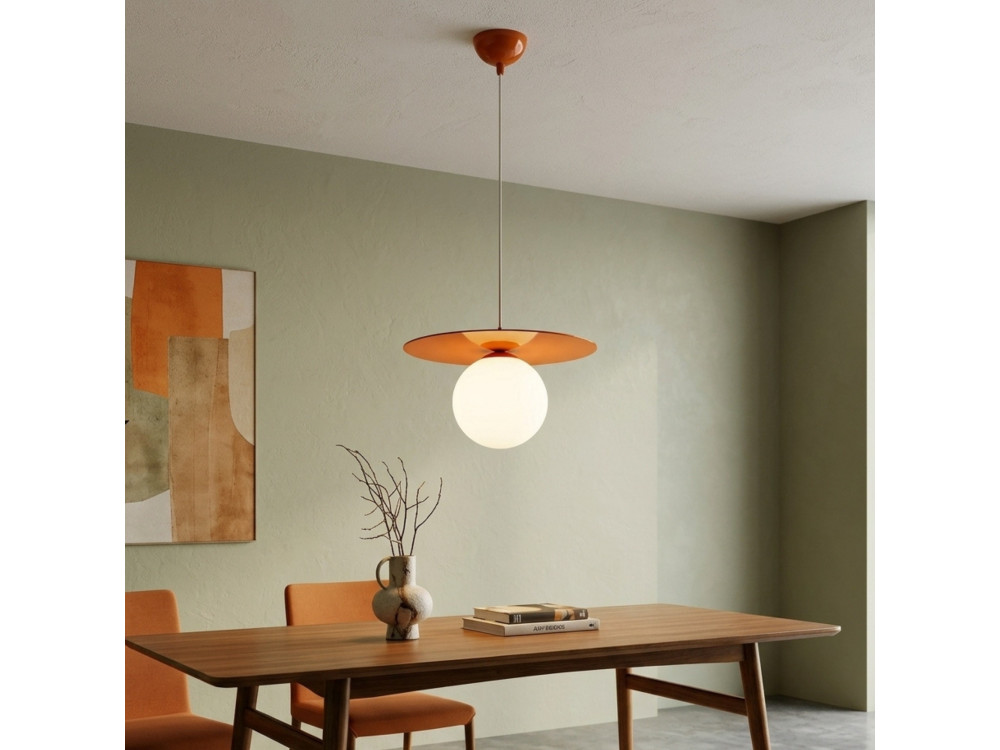 Metall-Hängeleuchte „Vesper“ – 40 x 40 cm – Orange