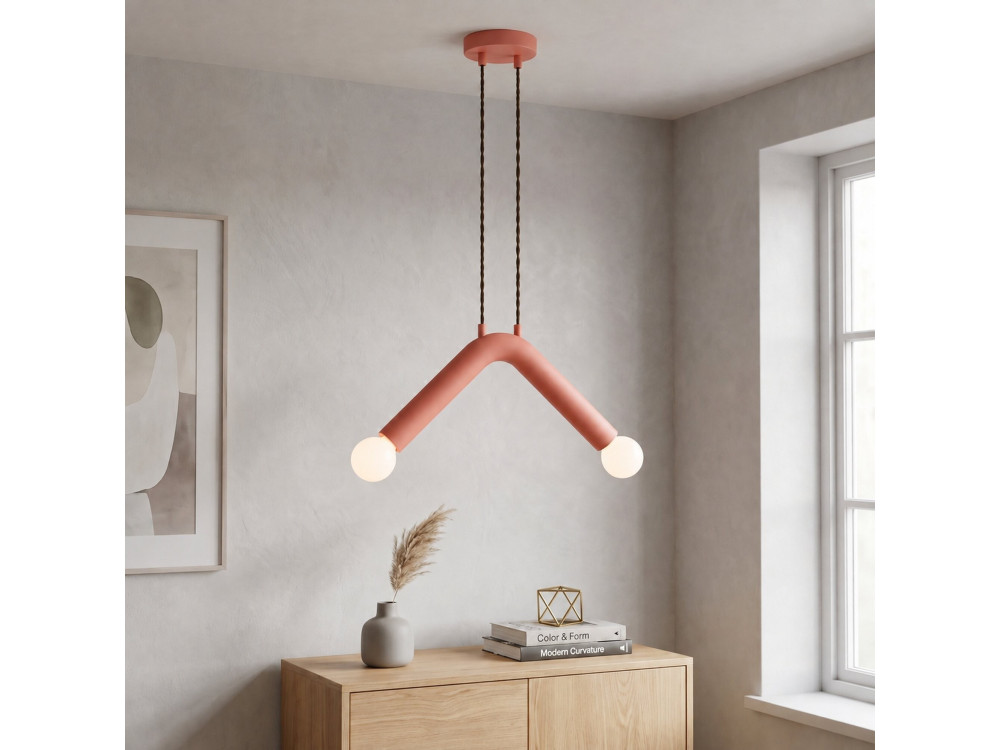 Metall-Hängeleuchte „Balance“ – 33 x 15 cm – Rosa