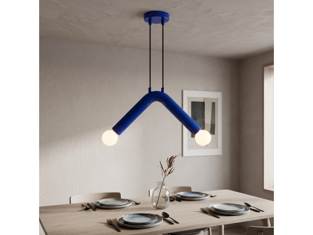 Metall-Hängeleuchte „Balance“ – 33 x 15 cm – Blau
