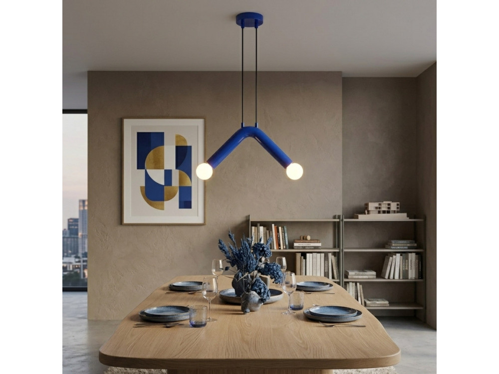 Metall-Hängeleuchte „Balance“ – 33 x 15 cm – Blau