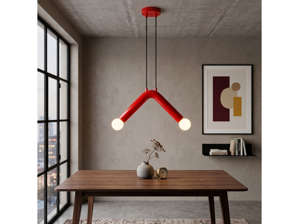 Metall-Hängeleuchte „Balance“ – 33 x 15 cm – Rot