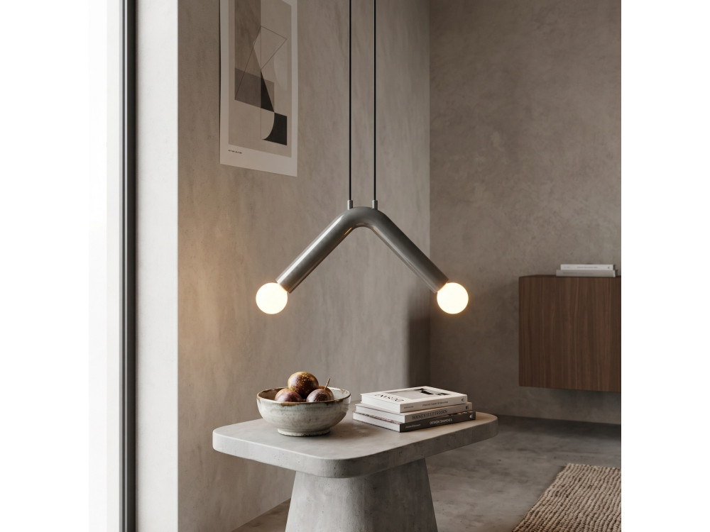 Metall-Hängeleuchte „Balance“ – 33 x 15 cm – Grau
