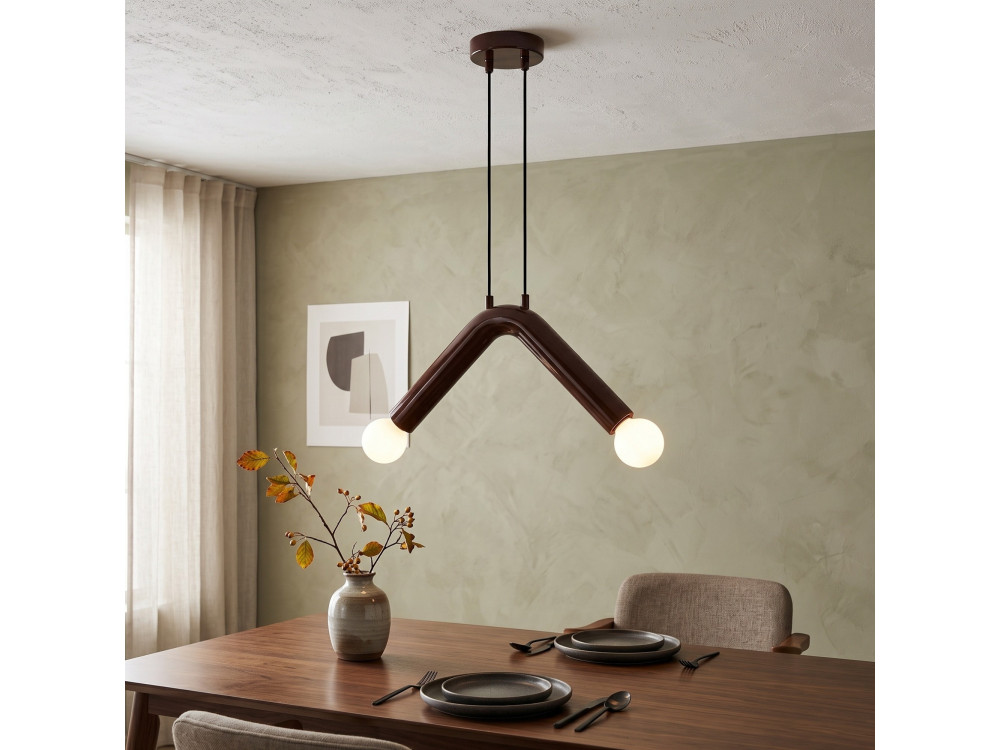 Metall-Hängeleuchte „Balance“ – 33 x 15 cm – Braun