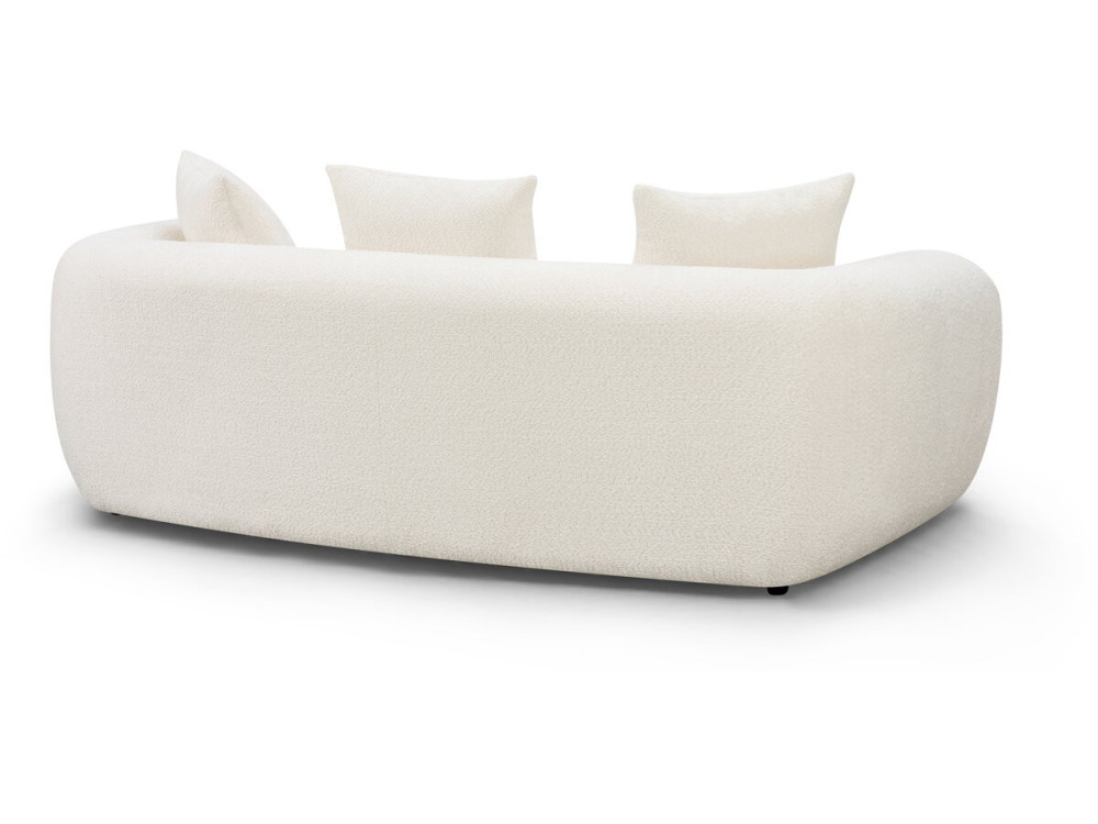 Gerades Sofa im Bubble-Stil aus strukturiertem Stoff „La Fayette“ – 3-Sitzer – Creme