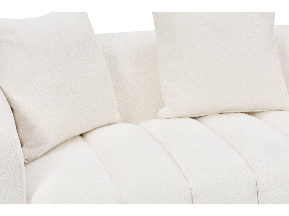 Gerades Sofa im Bubble-Stil aus strukturiertem Stoff „La Fayette“ – 3-Sitzer – Creme