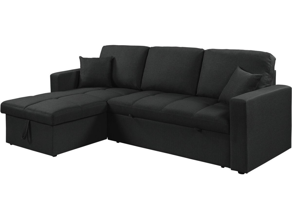 Wandelbares/umkehrbares Ecksofa im Bubble-Stil „Alain“ – 3-Sitzer – Schwarz