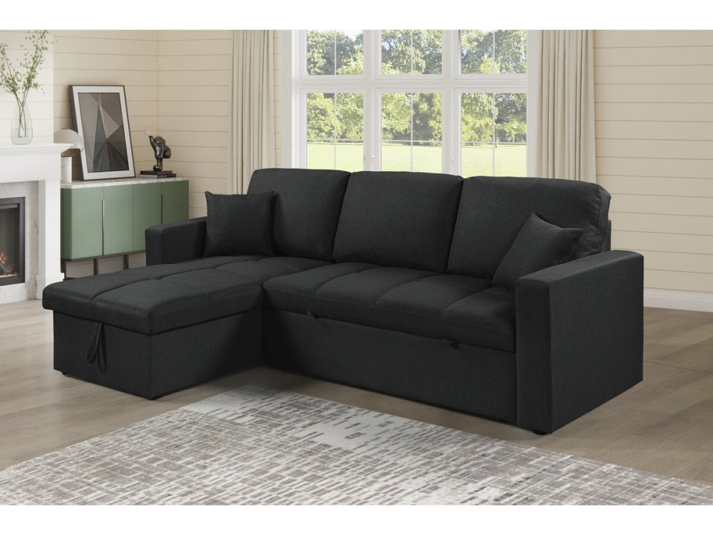 Wandelbares/umkehrbares Ecksofa im Bubble-Stil „Alain“ – 3-Sitzer – Schwarz