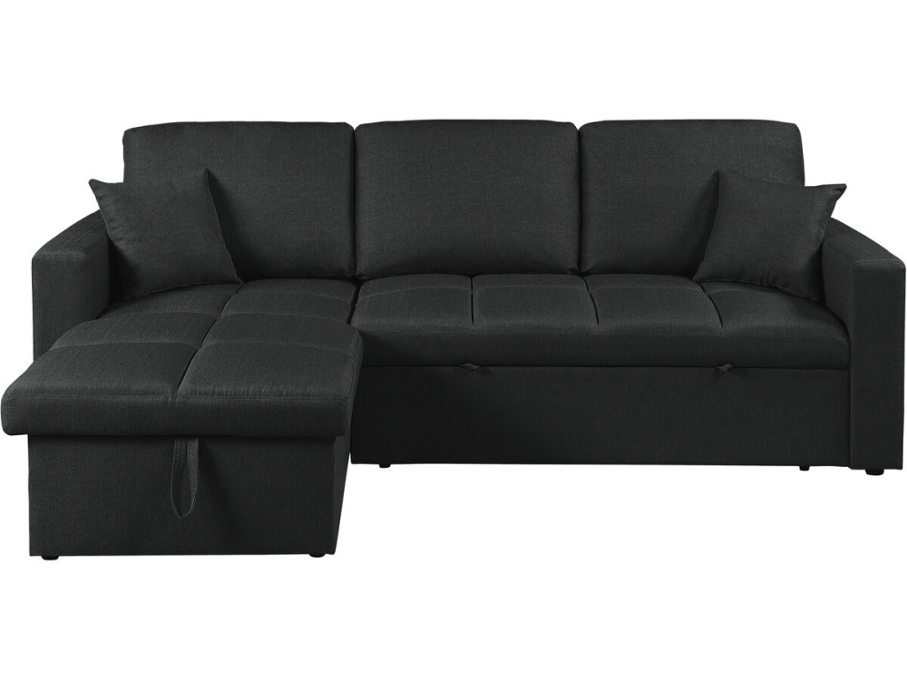 Wandelbares/umkehrbares Ecksofa im Bubble-Stil „Alain“ – 3-Sitzer – Schwarz