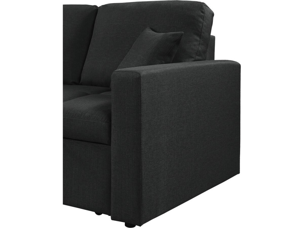 Wandelbares/umkehrbares Ecksofa im Bubble-Stil „Alain“ – 3-Sitzer – Schwarz