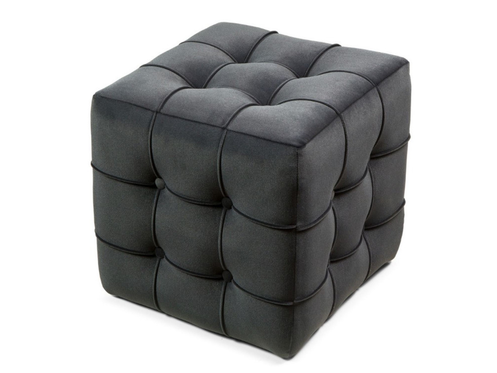 Sitzsack aus Samt "Lizbon" - 42 x 42 x 42 cm - Grau