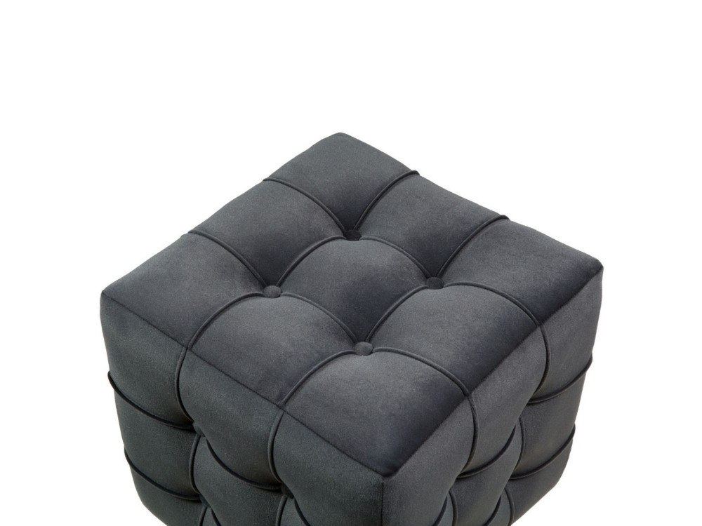 Sitzsack aus Samt "Lizbon" - 42 x 42 x 42 cm - Grau
