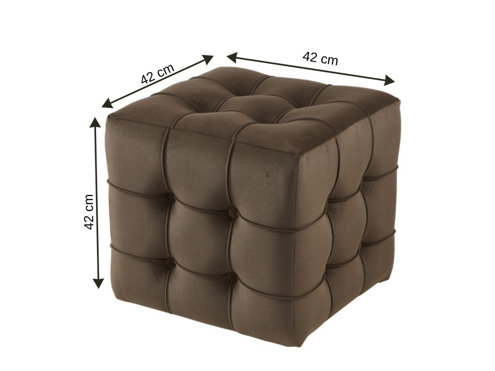 Sitzsack aus Samt "Lizbon" - 42 x 42 x 42 cm - Braun