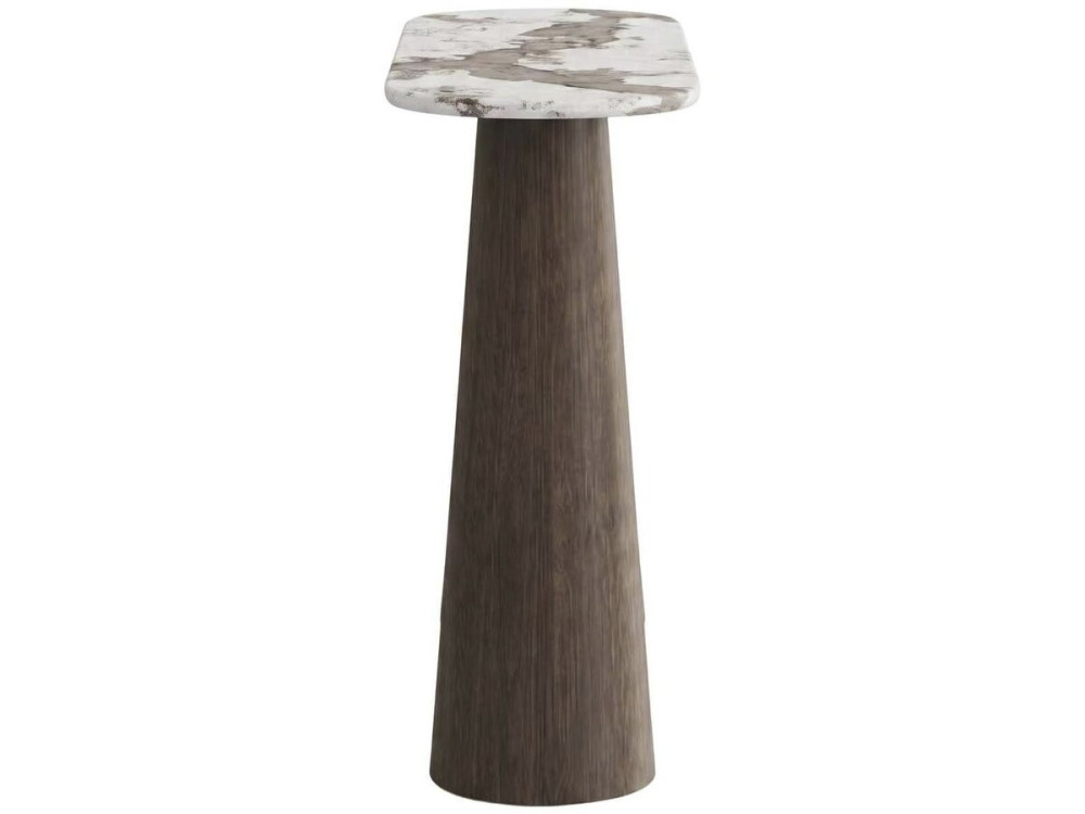 Holzkonsole mit Keramikplatte „Zora“ – 140 x 40 x 80 cm – Braun