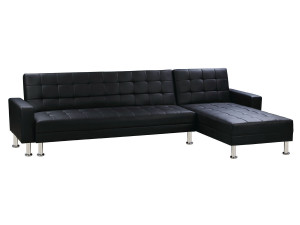 Konvertibles Ecksofa "Theo" - Schwarz - 5 Plätze