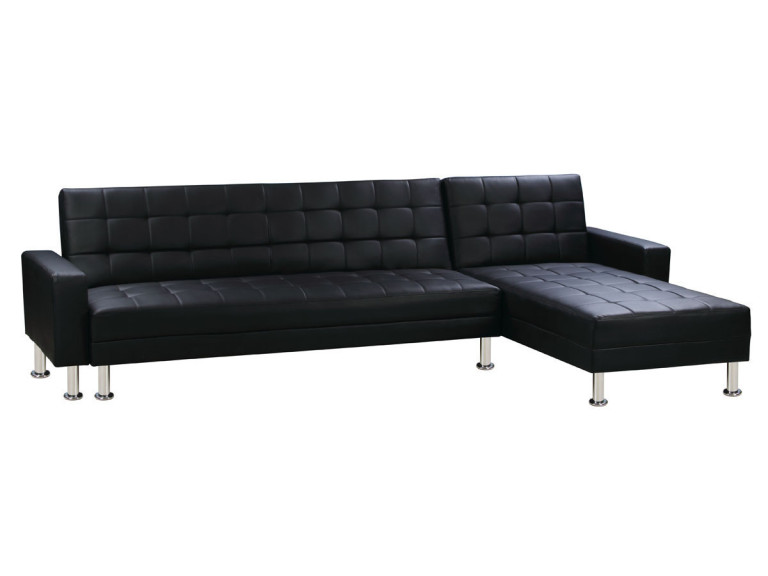 Konvertibles Ecksofa "Theo" - Schwarz - 5 Plätze