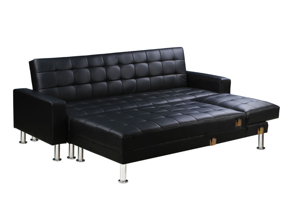 Konvertibles Ecksofa "Theo" - Schwarz - 5 Plätze
