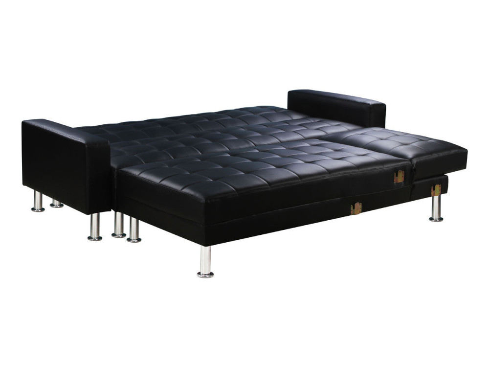 Konvertibles Ecksofa "Theo" - Schwarz - 5 Plätze