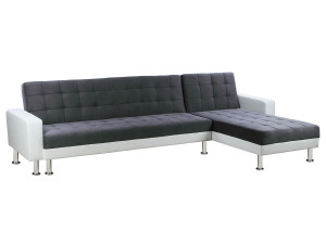 Konvertibles Ecksofa "Theo" - Weiß und Grau - 5 Plätze