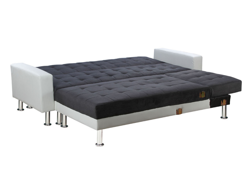 Konvertibles Ecksofa "Theo" - Weiß und Grau - 5 Plätze